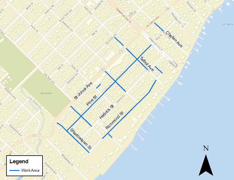 Pine Street Water Project Area Map